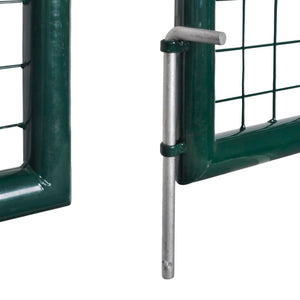 Fence Gate Steel 118.1x39.4" Green