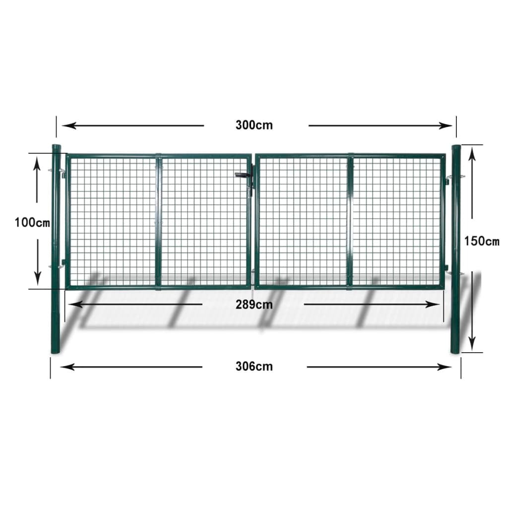 Fence Gate Steel 118.1x39.4" Green