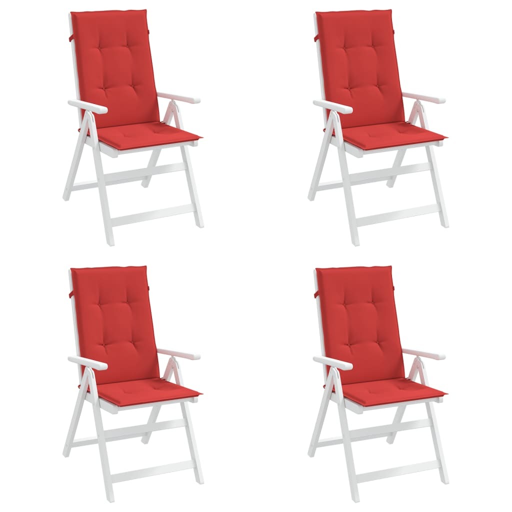 Garden Highback Chair Cushions 4 pcs Red 47.2"x19.7"x1.2" Fabric