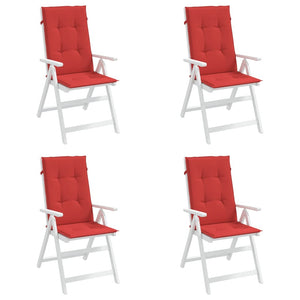 Garden Highback Chair Cushions 4 pcs Red 47.2"x19.7"x1.2" Fabric