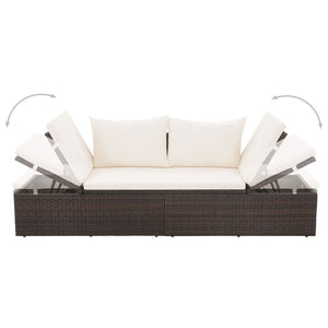 Patio Bed Brown 76.8"x23.6" Poly Rattan