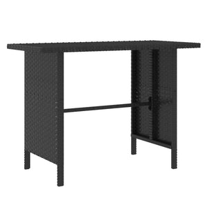 4 Piece Patio Lounge Set Poly Rattan Black