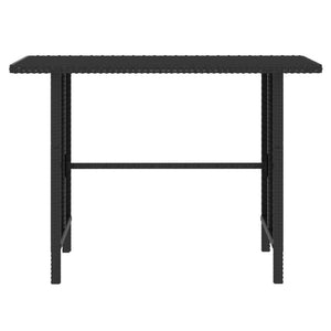 4 Piece Patio Lounge Set Poly Rattan Black