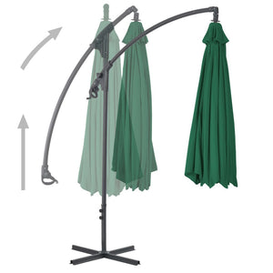Cantilever Garden Parasol with Steel Pole 118.1" Green