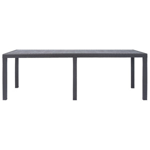 Patio Table Brown 86.6"x35.4"x28.3" Plastic Rattan Look