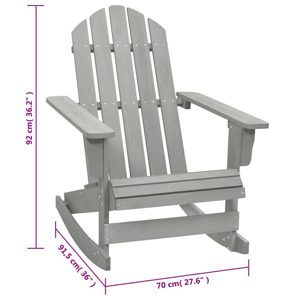 Patio Rocking Chair Wood Gray