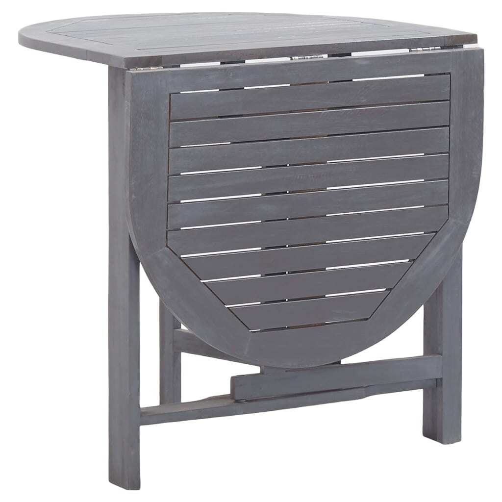 Patio Table Gray 47.2"x27.6"x29.1" Solid Acacia Wood