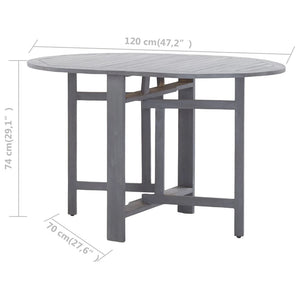 Patio Table Gray 47.2"x27.6"x29.1" Solid Acacia Wood