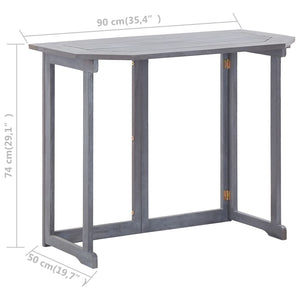 Folding Balcony Table 35.4"x19.7"x29.1" Solid Acacia Wood