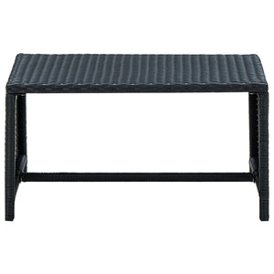 4 Piece Patio Lounge Set with Cushions Poly Rattan Black