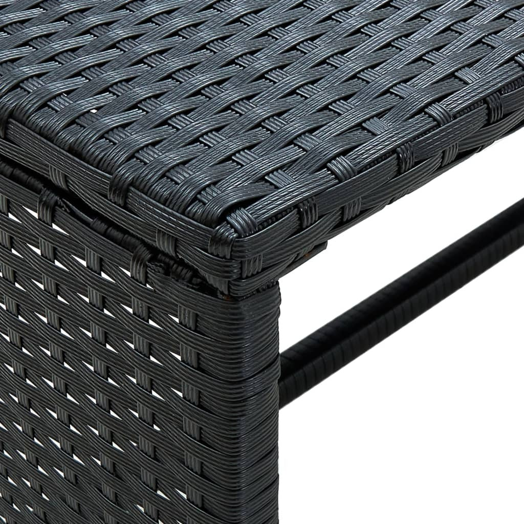 4 Piece Patio Lounge Set with Cushions Poly Rattan Black