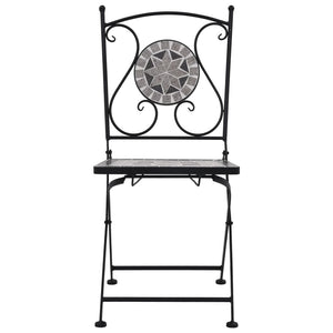 Mosaic Bistro Chairs 2 pcs Gray