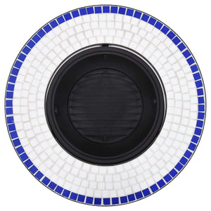Mosaic Fire Pit Blue and White 26.8" Ceramic