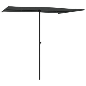 Garden Parasol with Aluminum Pole 6.6'x4.9'Anthracite