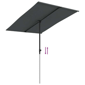 Garden Parasol with Aluminum Pole 6.6'x4.9'Anthracite