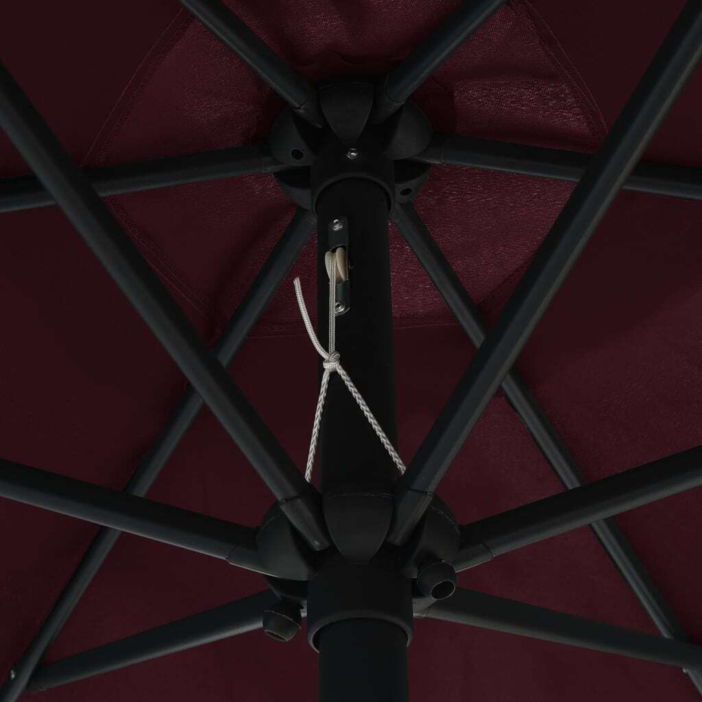 Garden Parasol with Aluminum Pole 106.3"x96.9" Bordeaux Red
