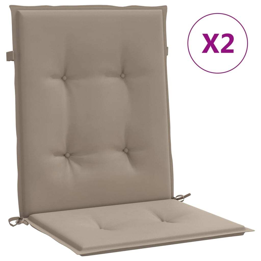 Garden Lowback Chair Cushions 2 pcs Taupe 39.4"x19.7"x1.2" Oxford Fabric