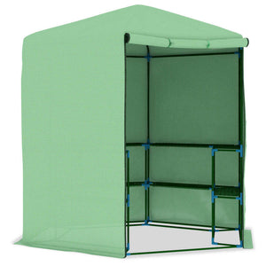 Greenhouse with Shelves Steel 89.4"x87.8