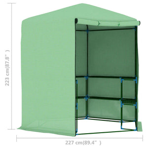 Greenhouse with Shelves Steel 89.4"x87.8
