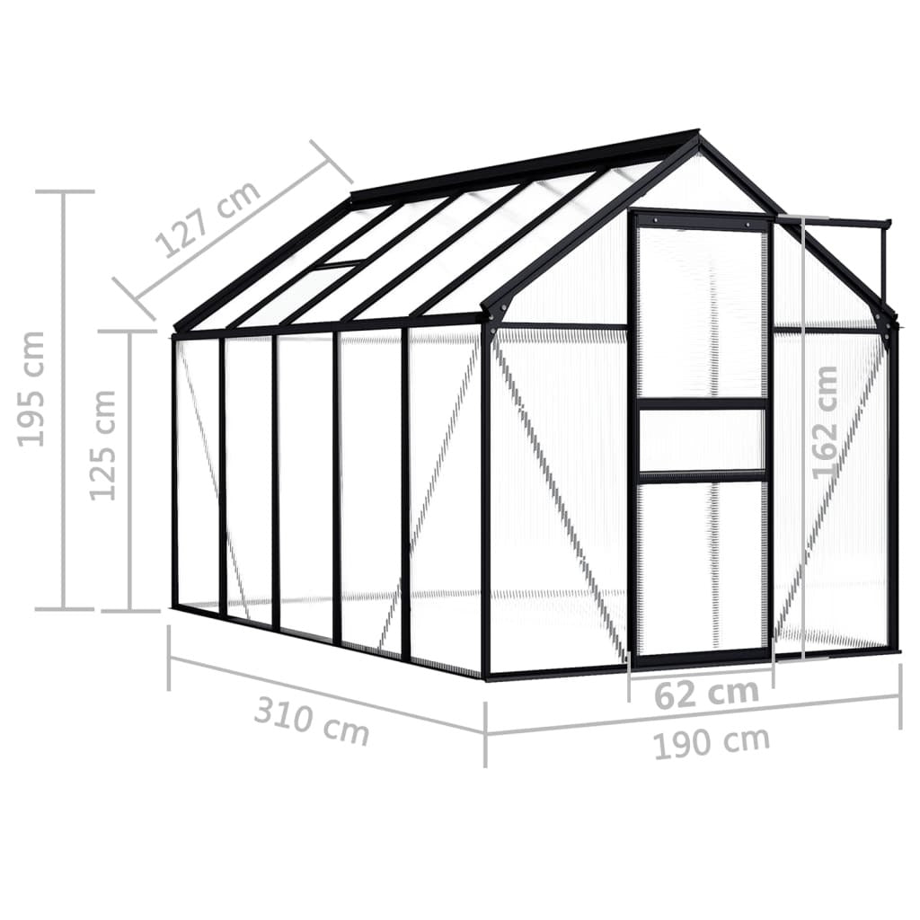 Greenhouse Anthracite Aluminum 63.4 ft
