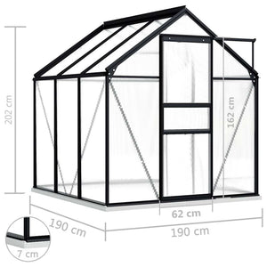 Greenhouse with Base Frame Anthracite Aluminum 38.9 ft