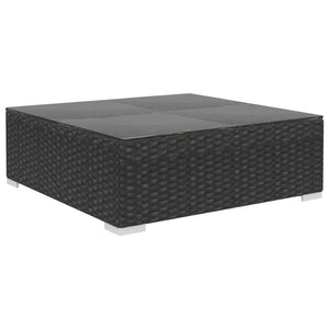 4 Piece Patio Lounge Set with Cushions Poly Rattan Black