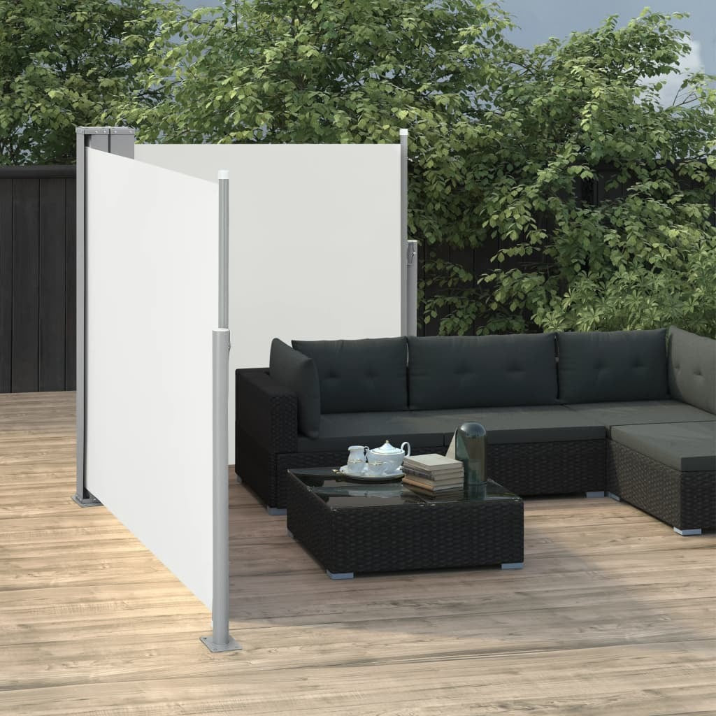 Retractable Side Awning Cream 47.2"x236.2