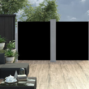 Retractable Side Awning Black 55.1"x236.2