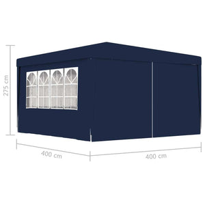 Professional Party Tent with Side Walls 13.1'x13.1'Blue 0.3 oz/ft