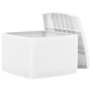 Side Table White 21.3"x21.3"x14.4" Plastic