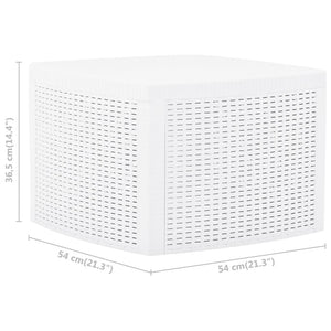Side Table White 21.3"x21.3"x14.4" Plastic