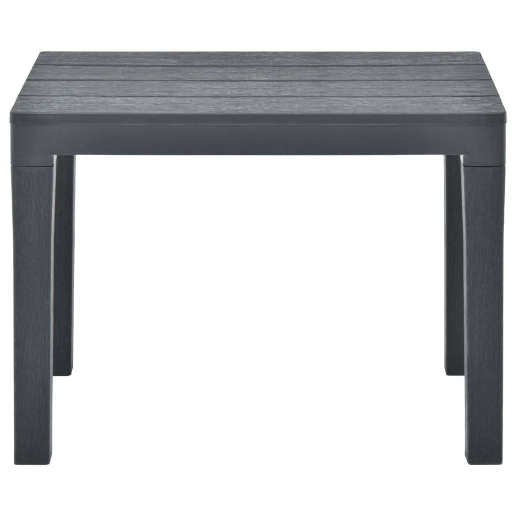 Patio Table with 2 Benches Plastic Anthracite