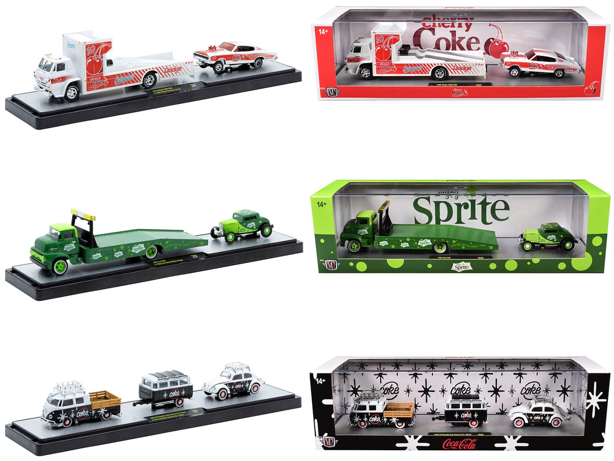Auto Haulers "Soda" Set of 3 pieces Release 36 Limited Edition to 8000 pieces Worldwide 1/64 Diecast Models by M2 Machines