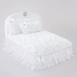 Decorative Dog Bed with Lace & Removable Down Pillow