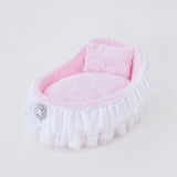 Decorative Crib-Style Dog Bed with Removable Pillow