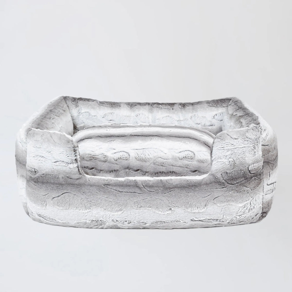 Large Plush Bolster Dog Bed with Removable Pillow