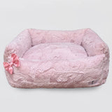Plush Dog Bed with Removable Pillow & Non-Slip Base