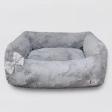 Plush Dog Bed with Removable Pillow & Non-Slip Base