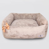 Plush Dog Bed with Removable Pillow & Non-Slip Base