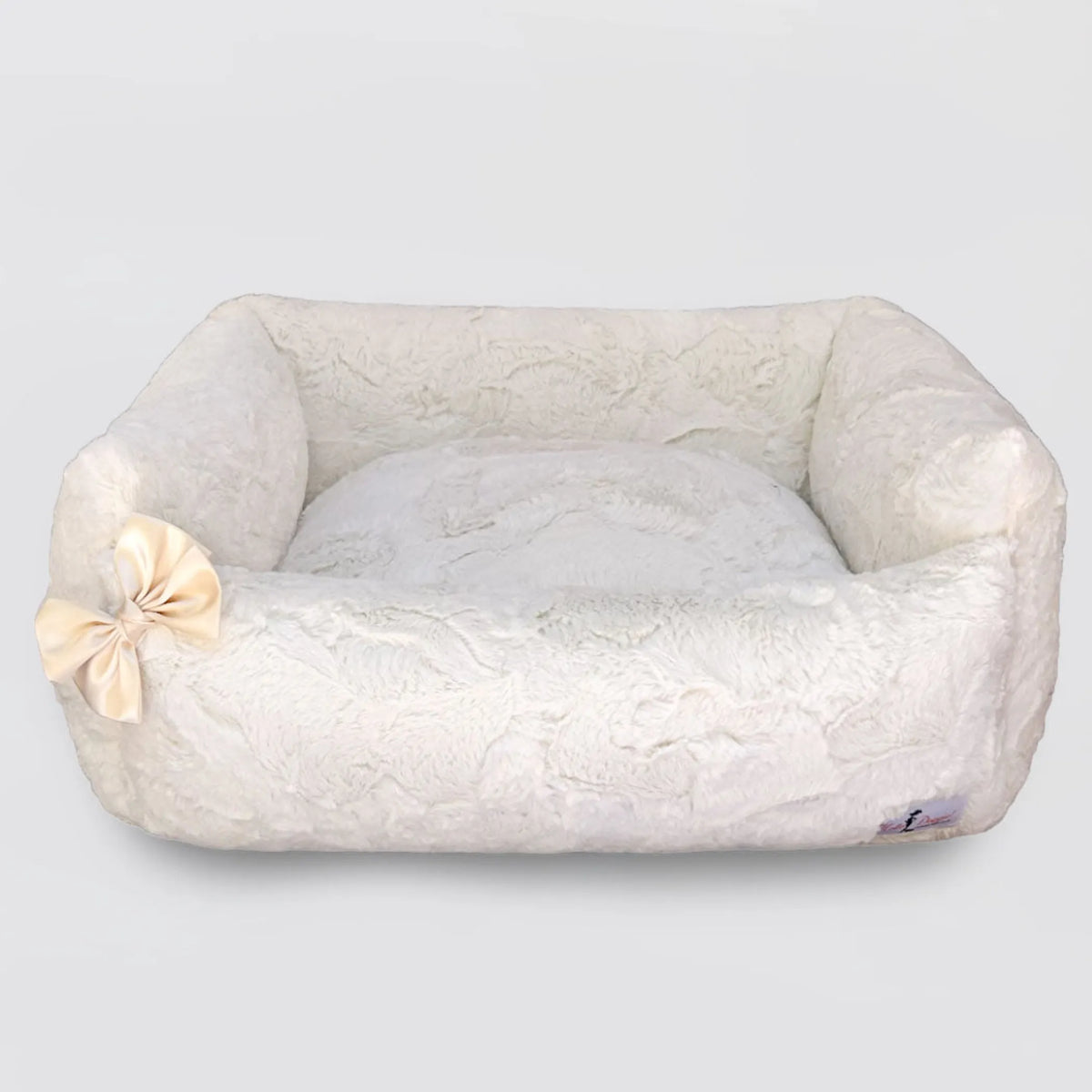 Plush Dog Bed with Removable Pillow & Non-Slip Base