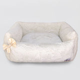 Plush Dog Bed with Removable Pillow & Non-Slip Base