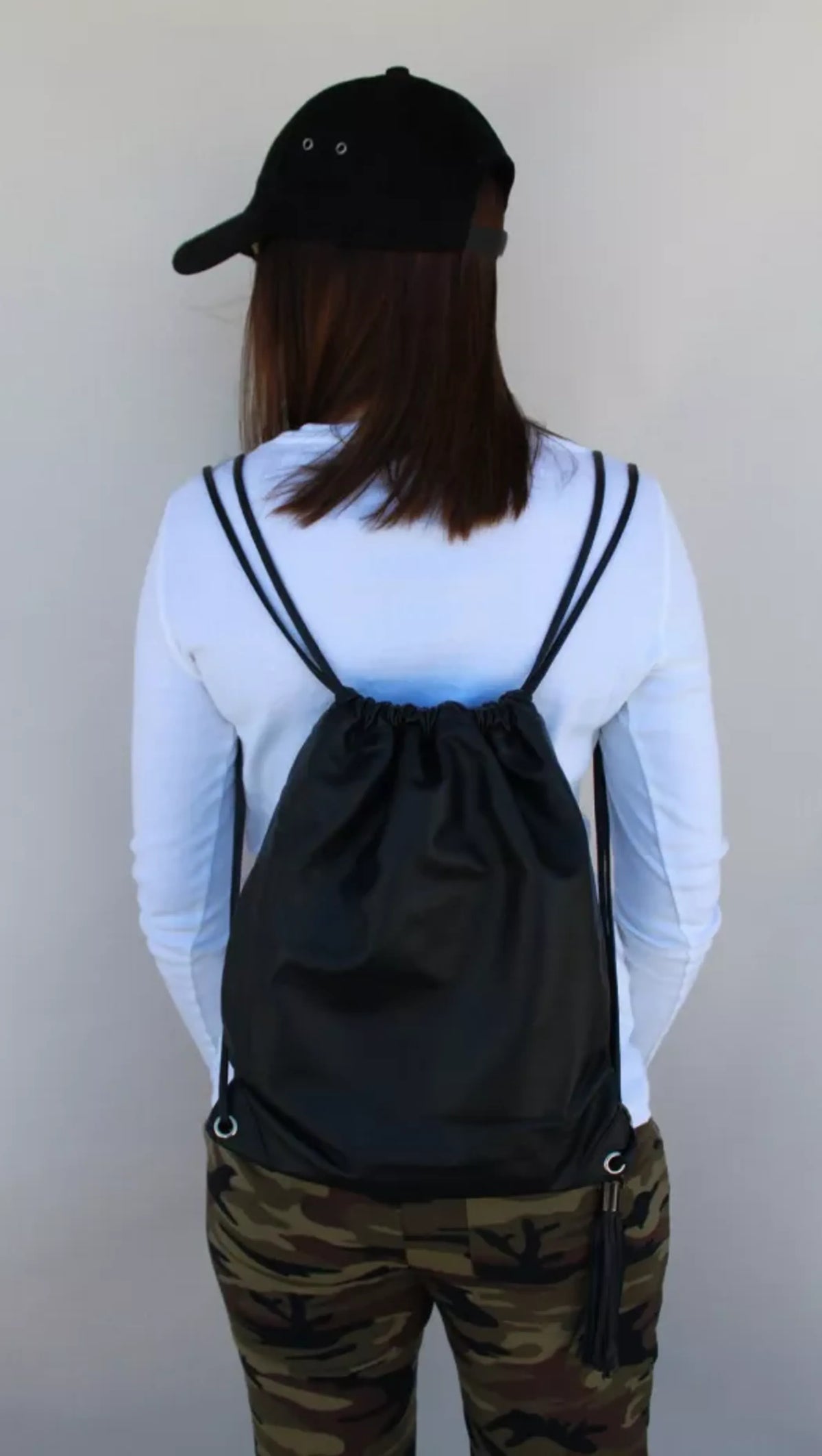 Leather Drawstring Backpack