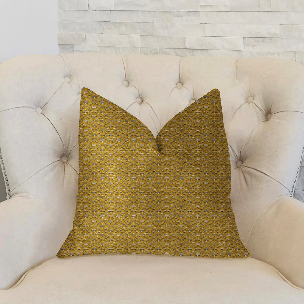 Plutus Goden Cleopatra Gold and Silver Luxury Throw Pillow