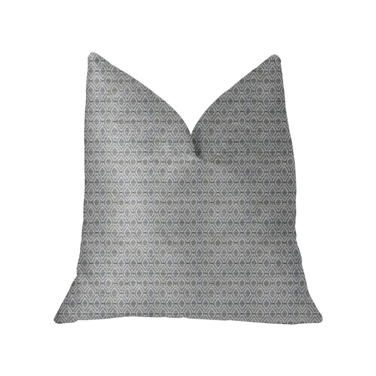 Plutus Deluxe Rockland Beige and Silver Luxury Throw Pillow