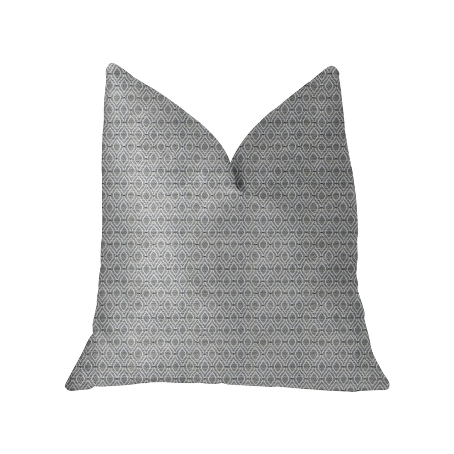 Plutus Deluxe Rockland Beige and Silver Luxury Throw Pillow