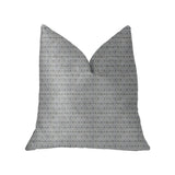 Plutus Deluxe Rockland Beige and Silver Luxury Throw Pillow