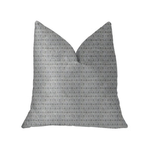 Plutus Deluxe Rockland Beige and Silver Luxury Throw Pillow