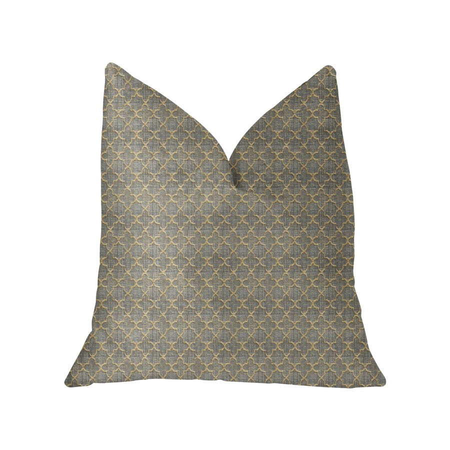 Plutus Golden Clove Blue and Beige Luxury Throw Pillow