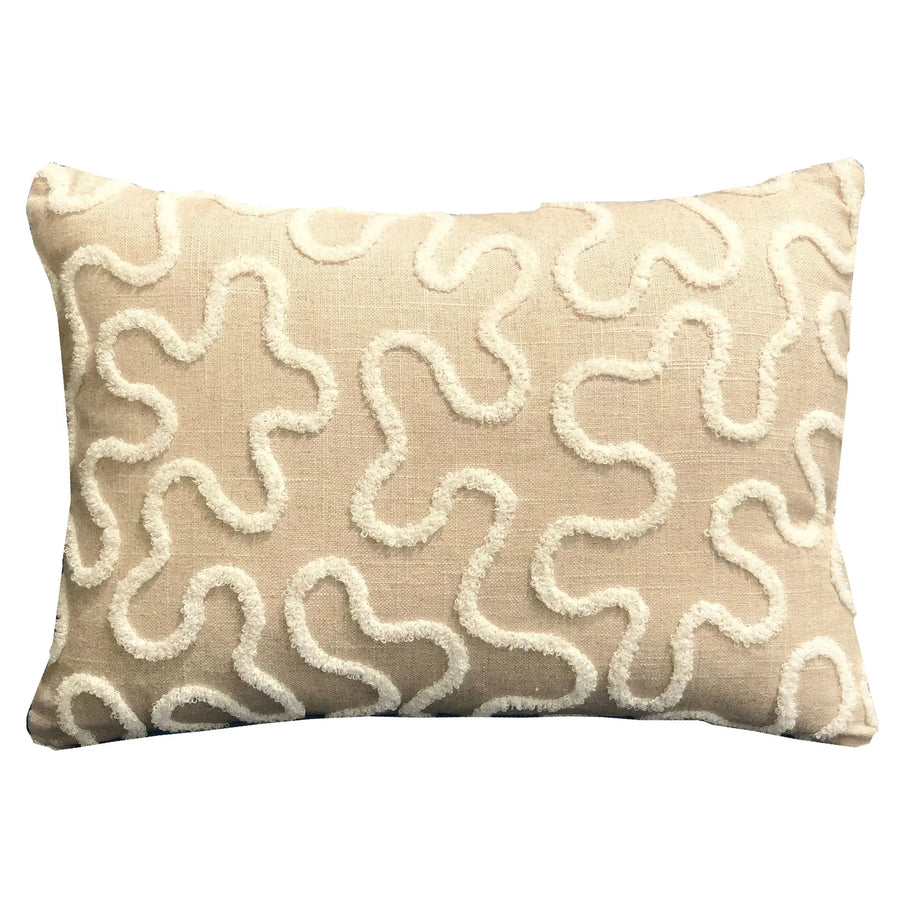 Plutus Chandra Taal Beige Geometric Luxury Throw Pillow