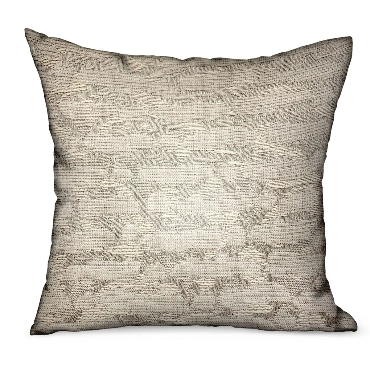 Plutus Silvered Rivulet Silver Solid Luxury Outdoor/Indoor Throw Pillow